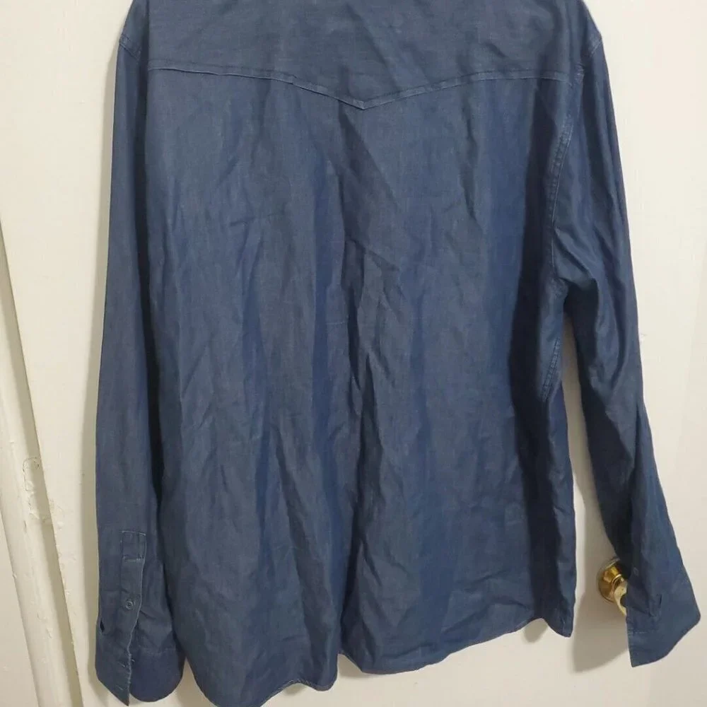 Guess Long Sleeve Shirt, Dark Blue, Size XXL - Picture 5 of 5